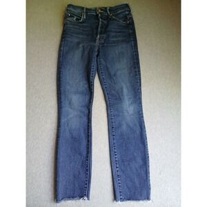 Mother Jeans 26 Stunner Ankle Fray Teaming Up Crop Slim Leg Button Fly